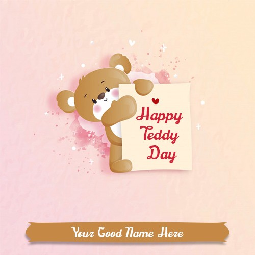 Happy Teddy Day 2020 Message Card With Name Edit Happy Teddy Day 2020 Message Card With Name Edit