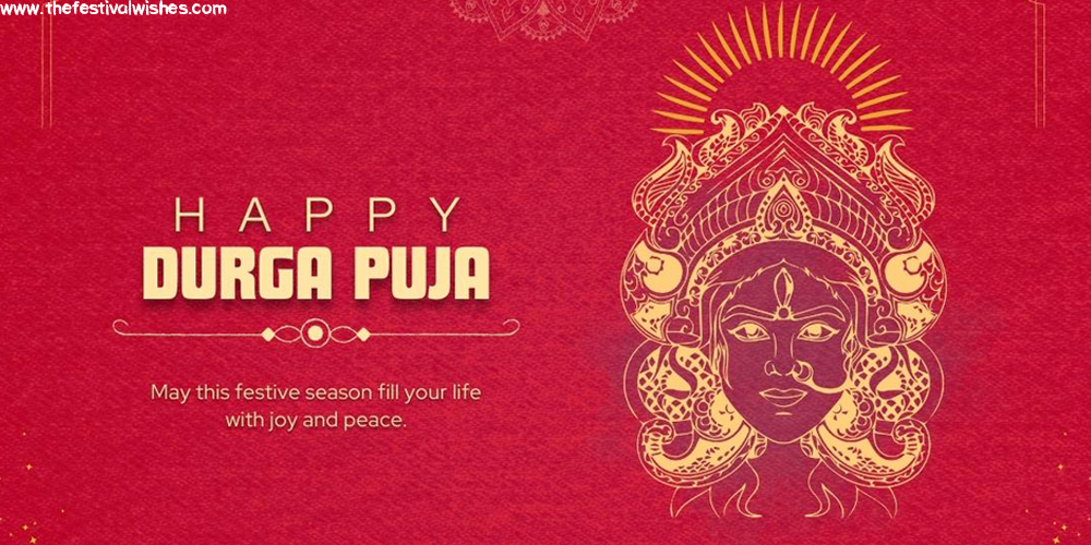 Happy durga puja Wishes 2023 Images Pics Photos Quotes Greetings Card With Name Edit Online