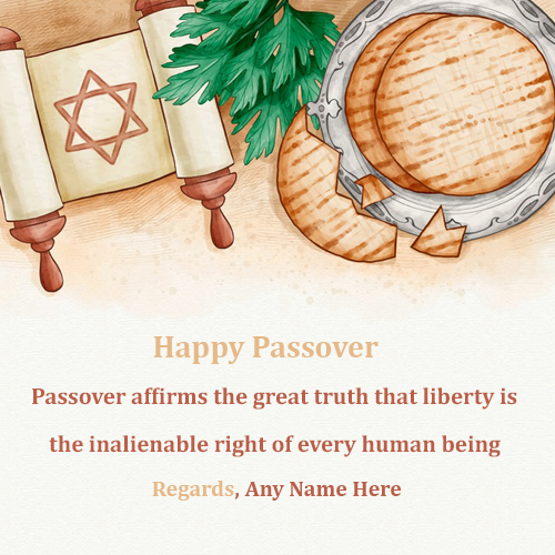 Happy Passover 2025 Card Message With Name
