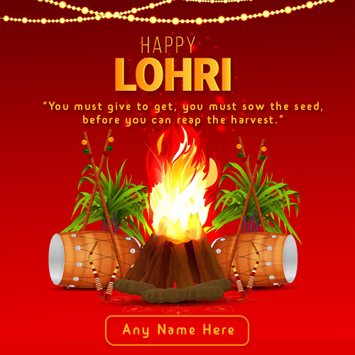 Lohri 2025 Greetings Images With Name Edit