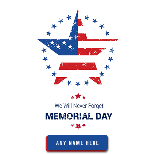 Greeting Card For Memorial Day With Name