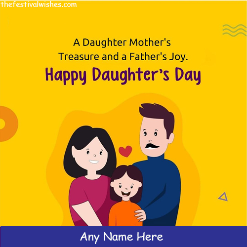 Daughters Day 2025 Greeting Card With Name Download