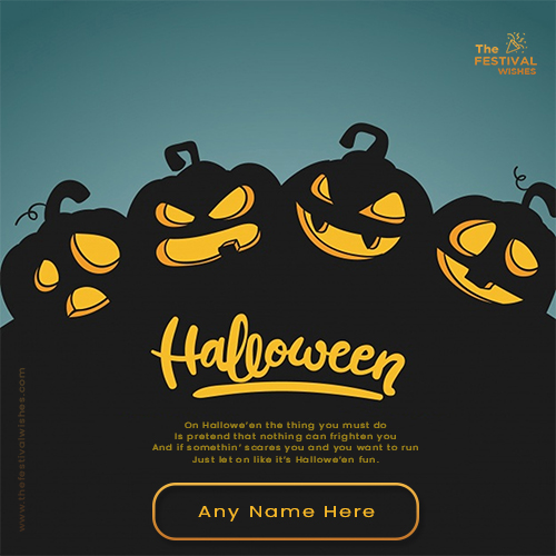 Happy Halloween Card Saying With Name