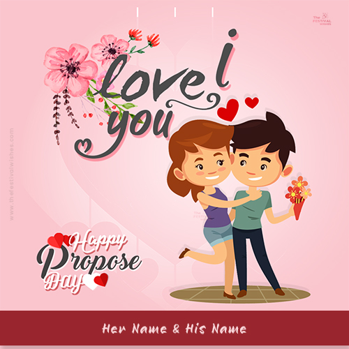 Happy Propose Day 2025 Boy And Girl Image With Name