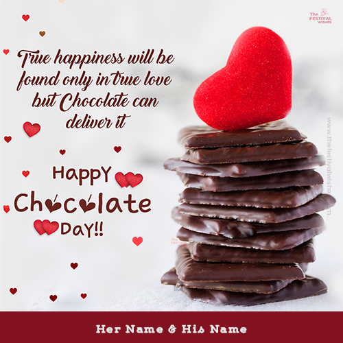 Love Shape Chocolate Day 2025 Picture Download With Name