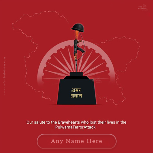 Black Day Pulwama Attack Photo With Name Edit