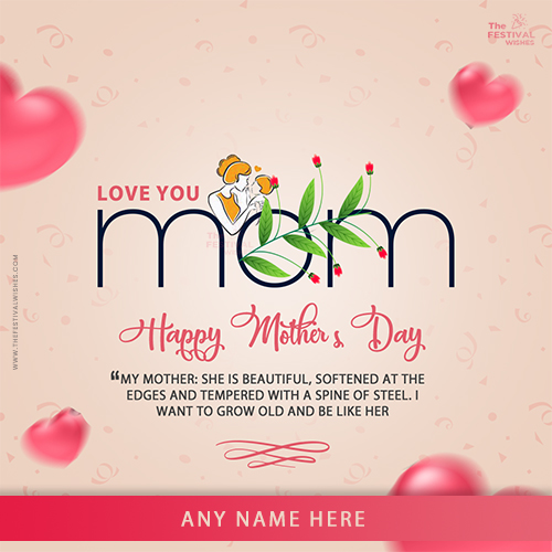 Mothers Day 2025 Card Pic With Name Editing Online