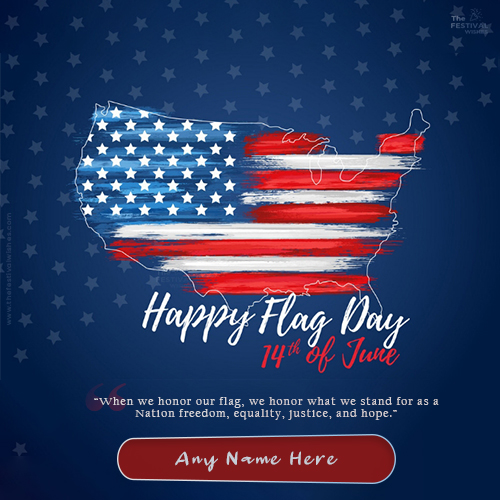 National Flag Day 2024 Card With Name Edit