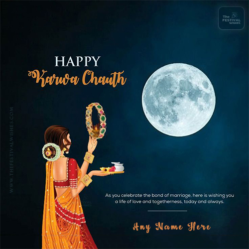 Happy Karva Chauth 2025 Card With Name Edit