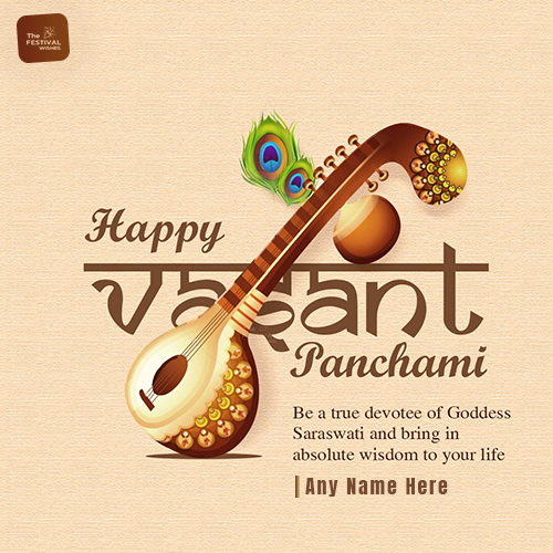 Create Your Name On The Vasant Panchami 2025 Card Design