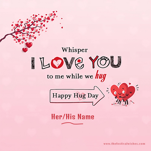 Stylish Hug Day 2025 Cards With Name Edit