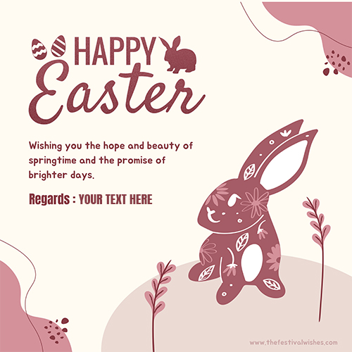 Happy Easter Day 2025 Card With Name On Pic Online