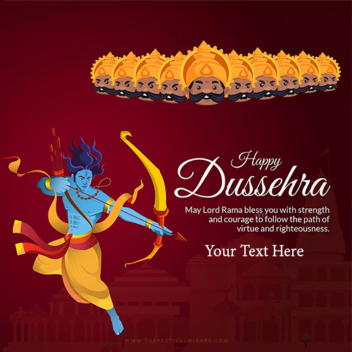 Write Name On Happy Dussehra Vijayadashami 2025 Wishes Hd Images Download