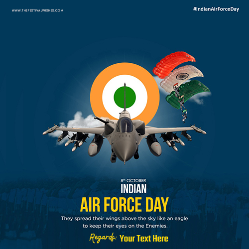 Write Name On Indian Air Force Day 2025 Images With Quotes In English