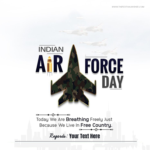 Indian Air Force Day 2025 Wishes Greeting Cards With Name