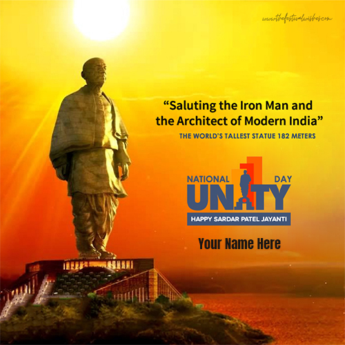 Write Name On Sardar Vallabhbhai Patel Birth Anniversary 2025 Images