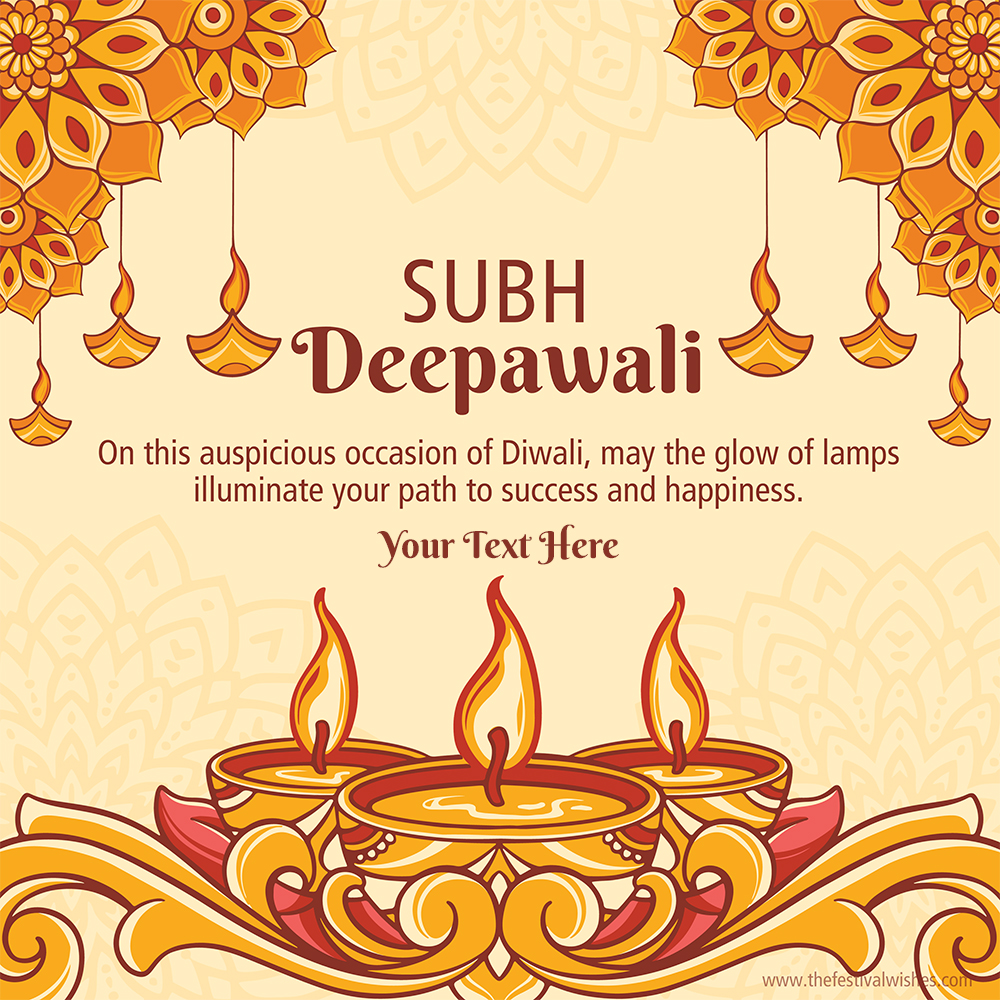 Shubh Deepawali 2025 Quotes For Greeting Card With Name