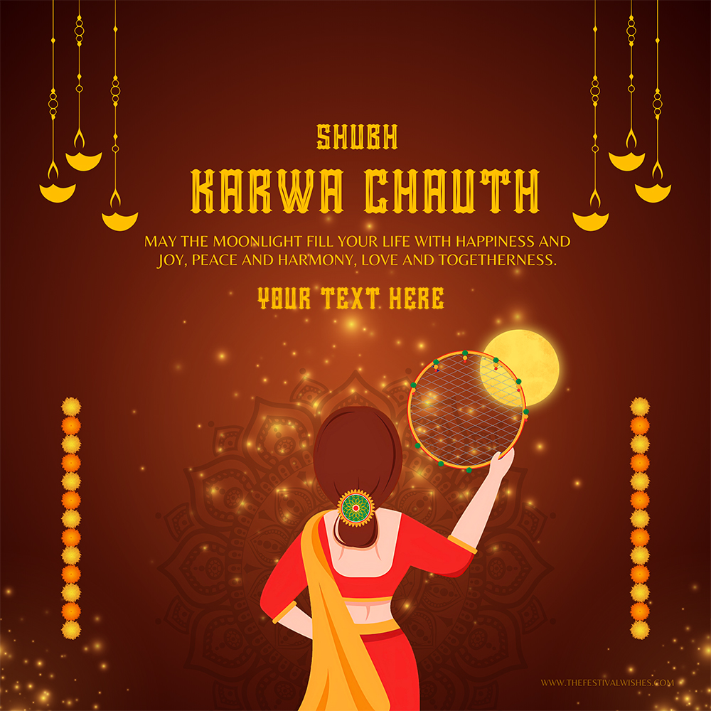 Shubh Karwa Chauth 2025 Images Download With Couple Name