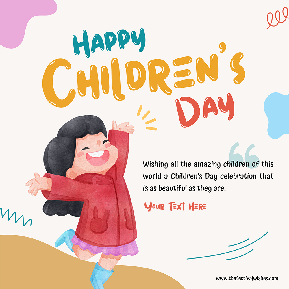Happy Children's Day 2025 Wishes Images Download With Name