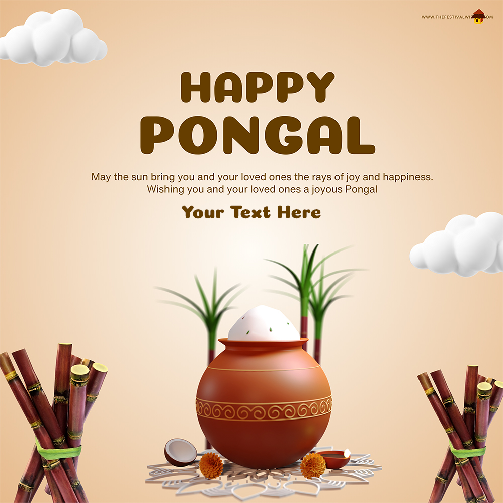 Happy Pongal 2025 Card With Name Edit And Picture Download