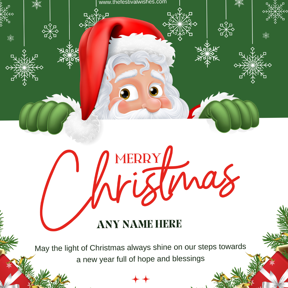 Merry Christmas 2025 Photo Card With Name Editor Online