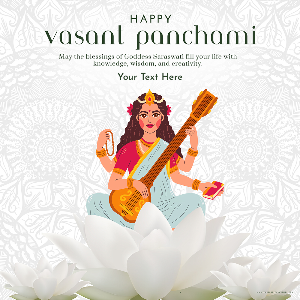 Vasant Panchami 2025 Wishes Greetings Images With Name In English