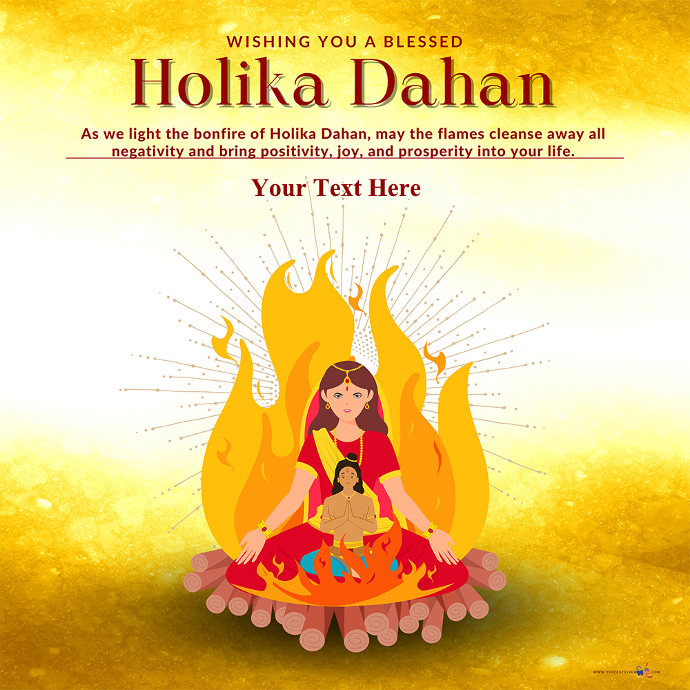 Wishing You Blessed Holika Dahan Images With Name Download