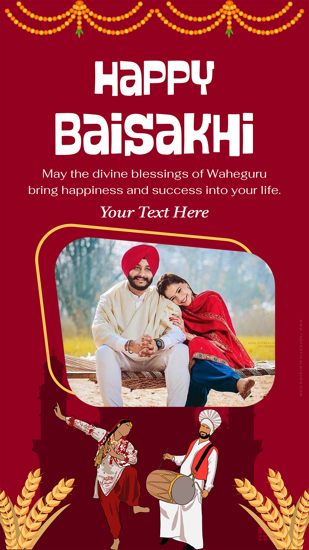 Happy Vaisakhi Celebration Frame With Name Editing