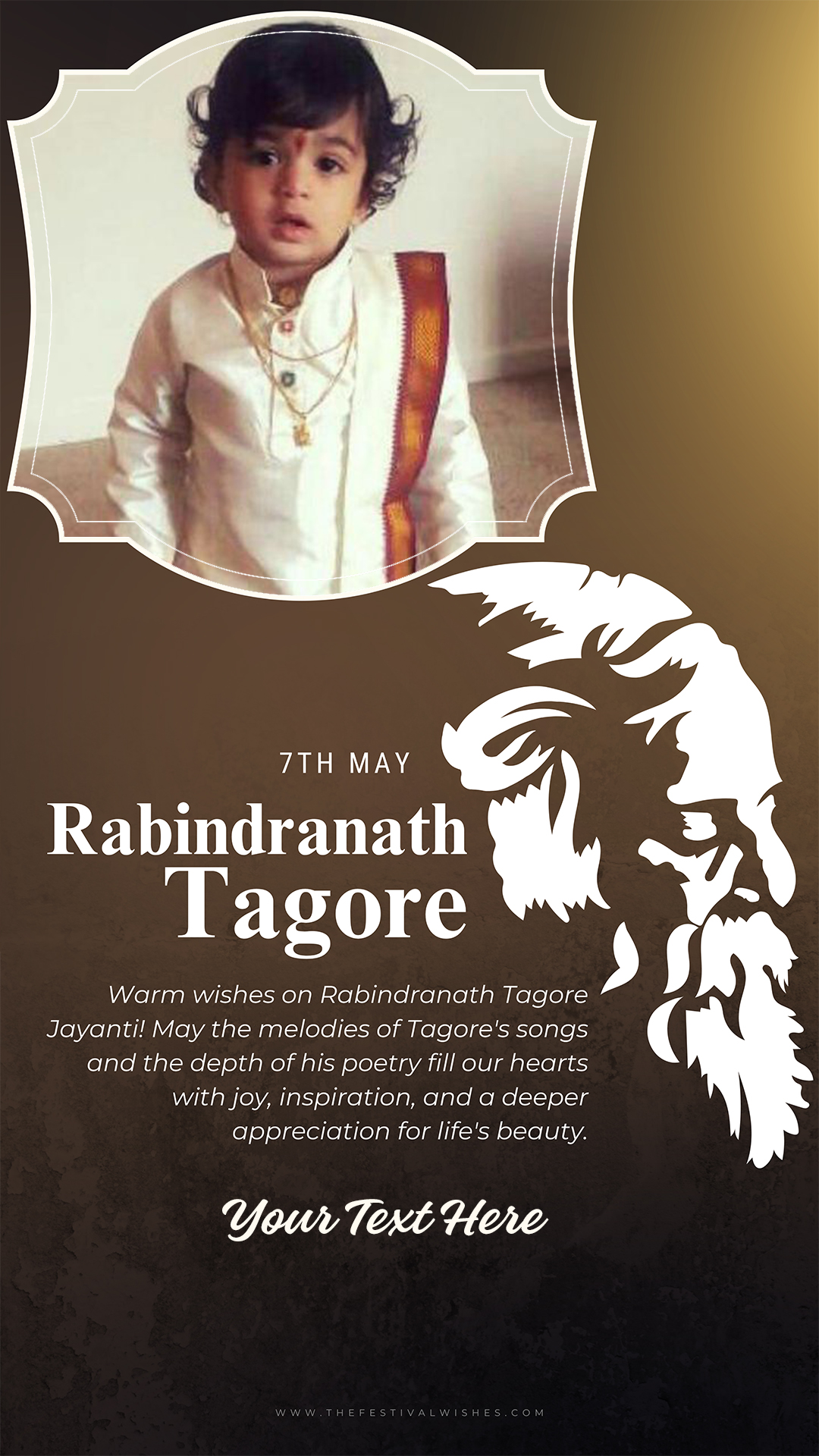 Rabindranath Tagore Jayanti Insta Story Photo Frame With Name