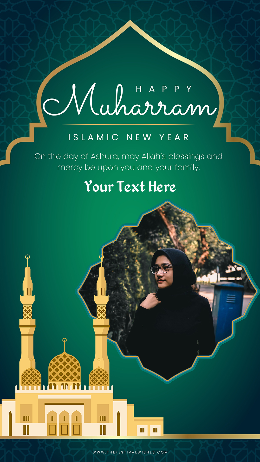 Design Custom Happy Muharram 2025 Greeting Photo Frame With Name