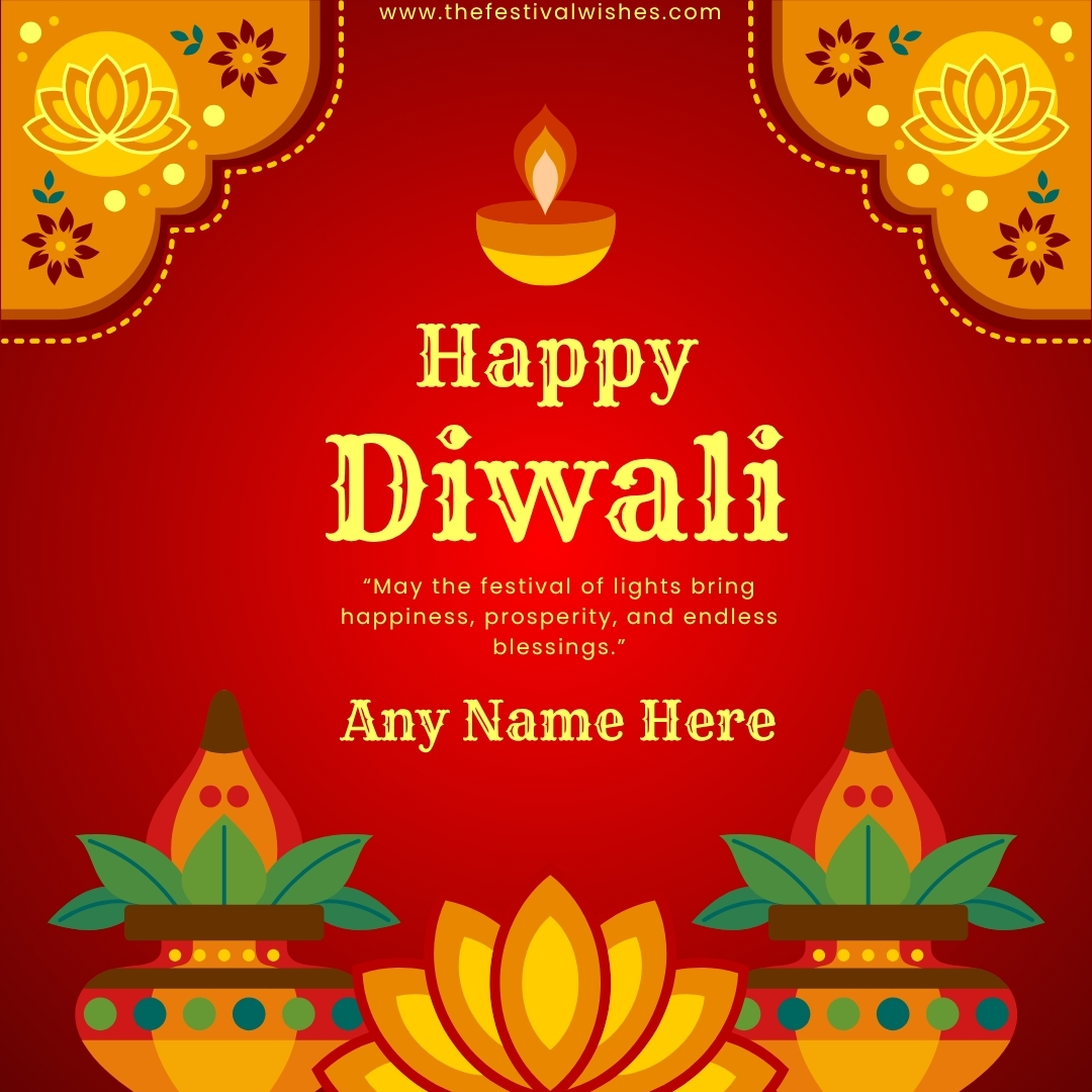Custom Happy Diwali 2025 Poster Template Design With Name And Picture