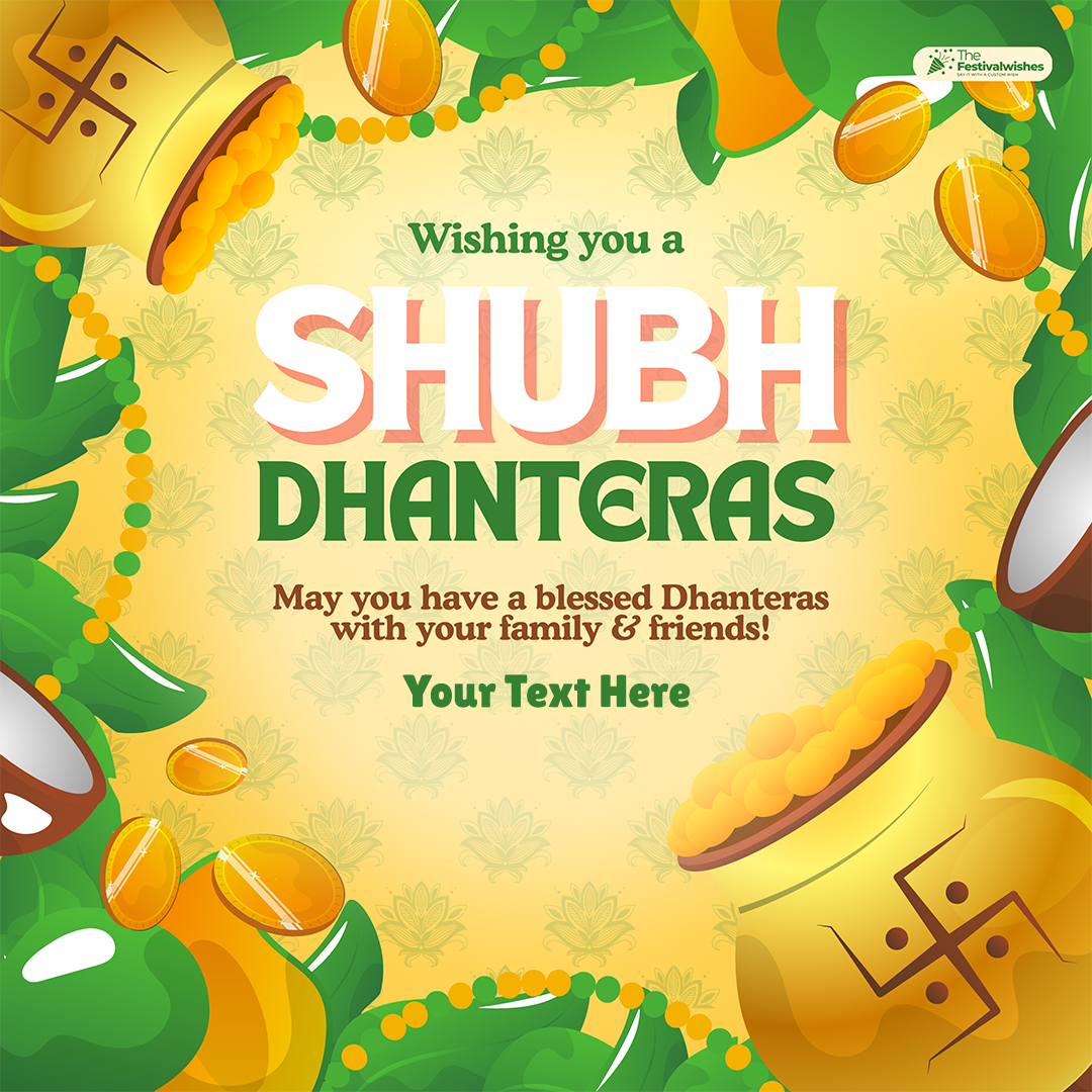 Shubh Dhanteras 2025 Wishes Image With Name And Picture