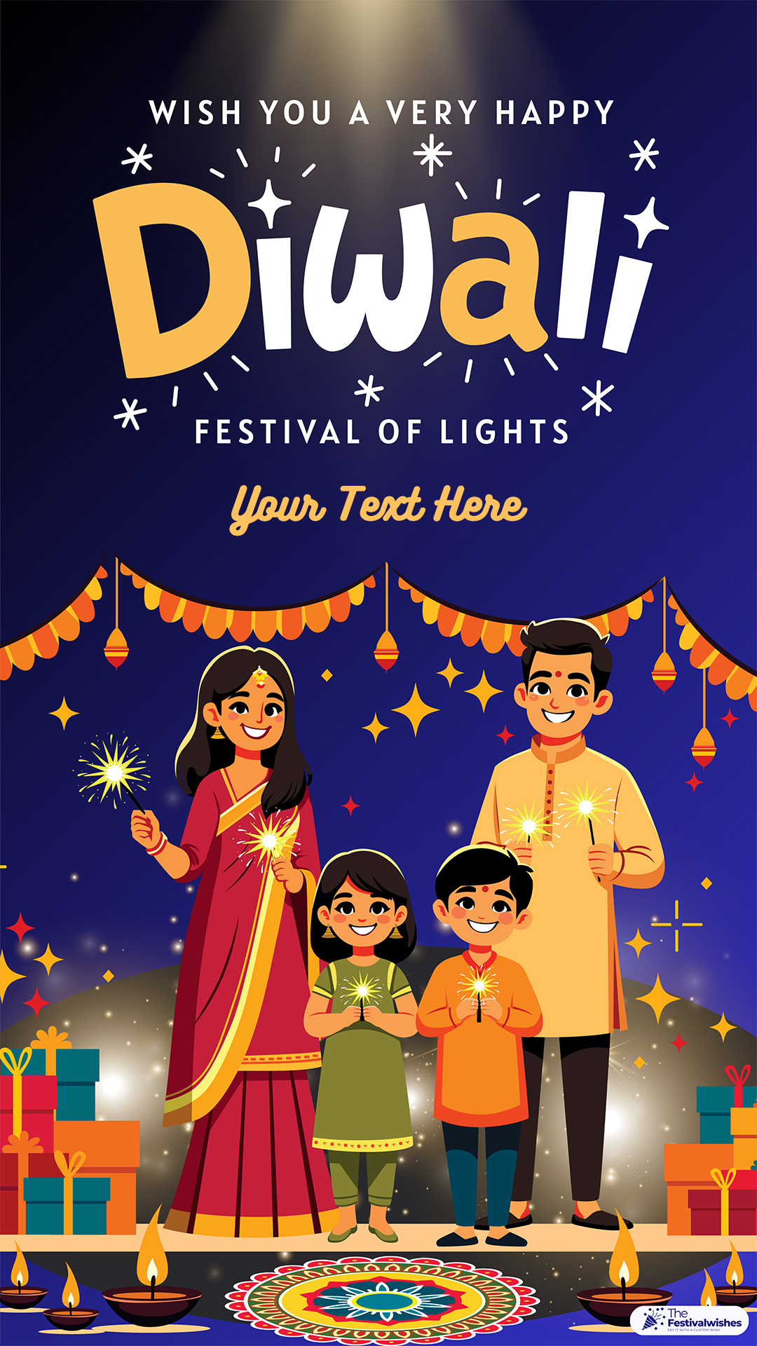 Wish You Happy Diwali Greeting Card With Name And Photo