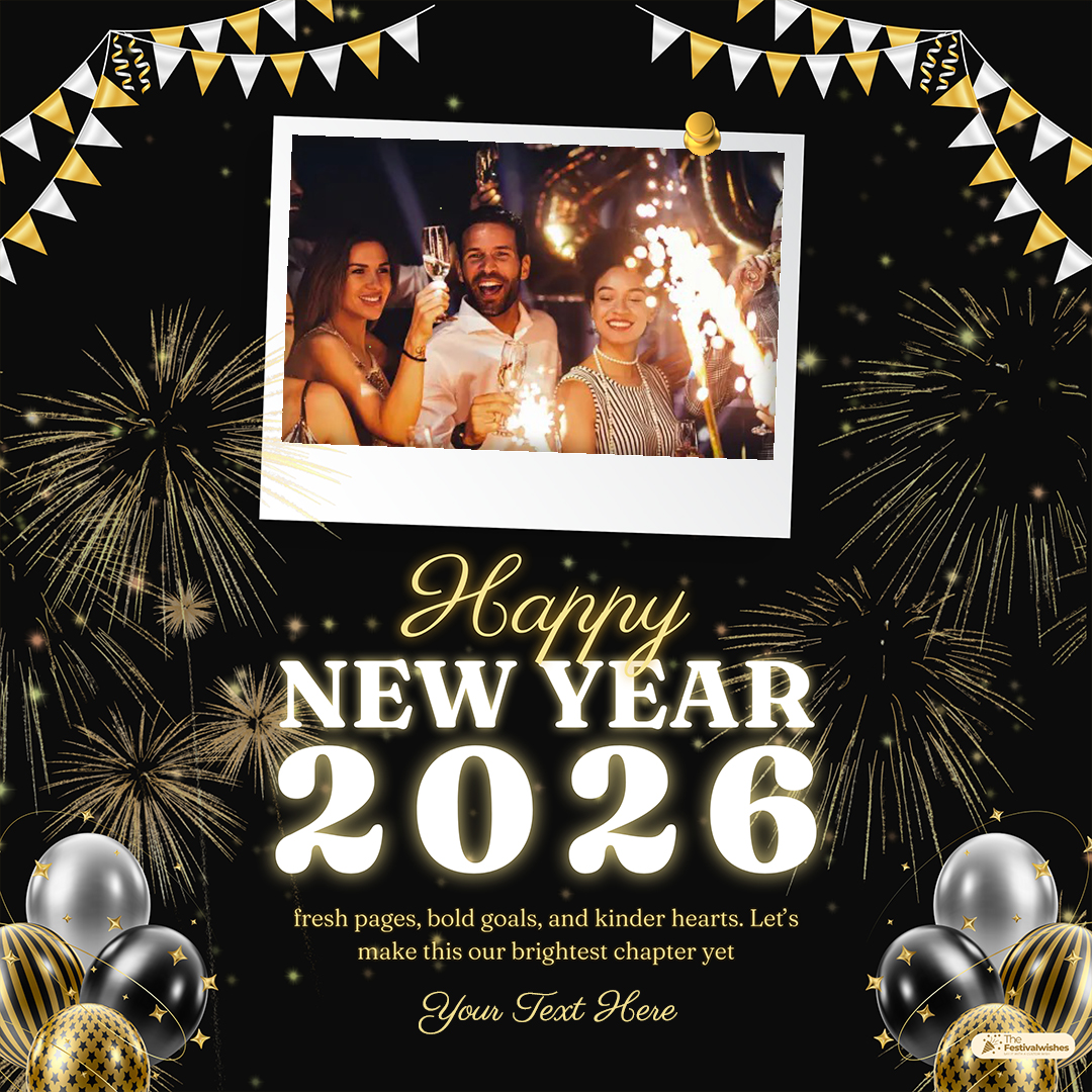 Free Happy New Year 2026 Greeting Card Generator With Name And Photo