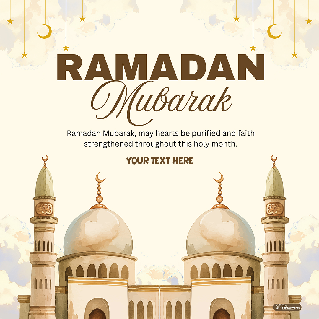 Ramadan Mubarak 2026 Greeting Template With Name