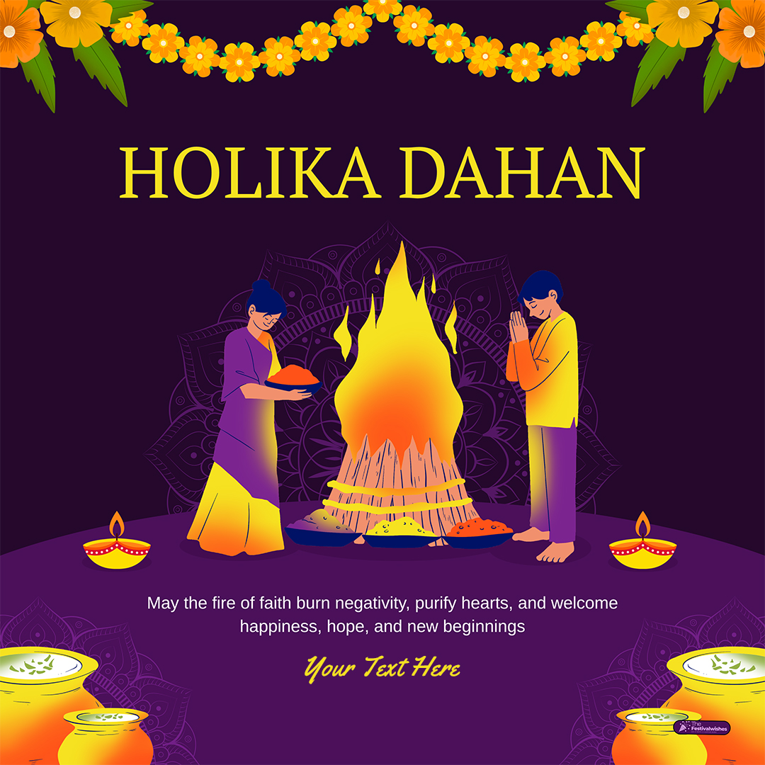 Free Editable Holika Dahan 2026 Card With Name Online