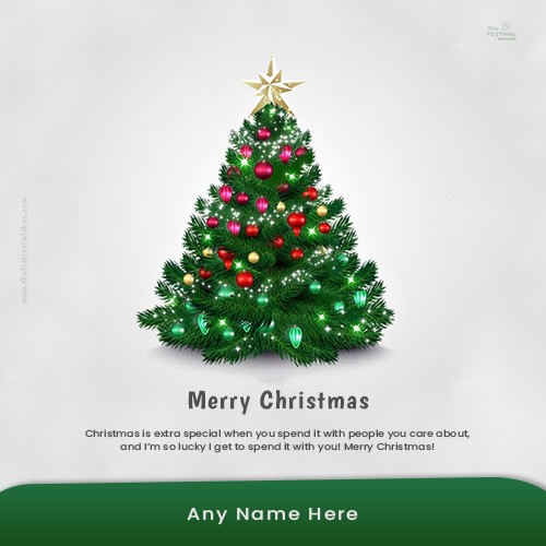 Christmas Tree Xmas Cards With Name