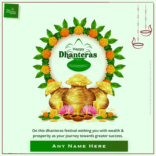 Happy Dhanteras Wish Card Maker Online