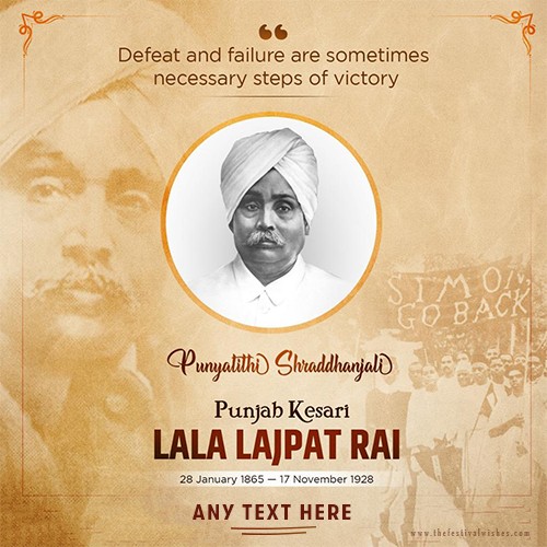 Lala Lajpat Rai Birth Anniversary Card Images With Name