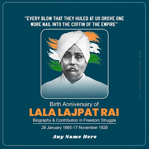 Happy Birthday Lala Lajpat Rai Card Images With Name