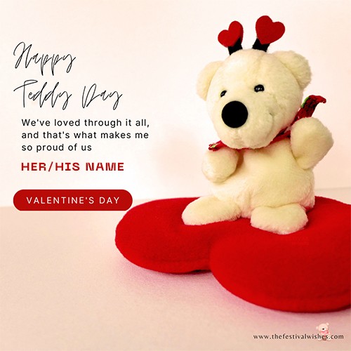 Name Personalized Teddy Bear Day Card Download