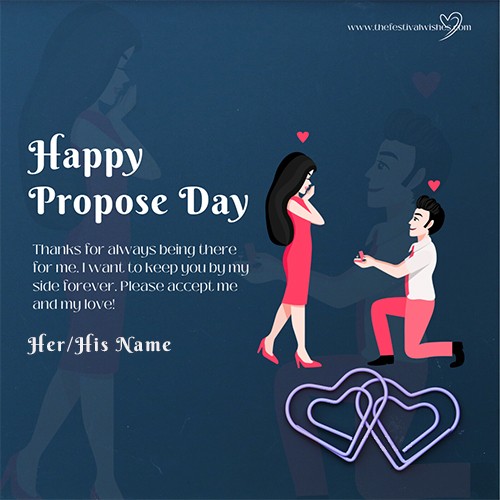 Propose Day Wishes Greeting Card With Name Edit