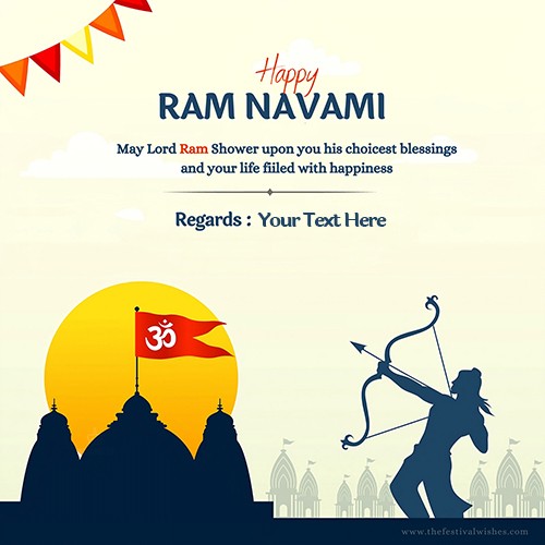 Customise Name On Jayashree Ram Navami 2023 Wishes Images Download