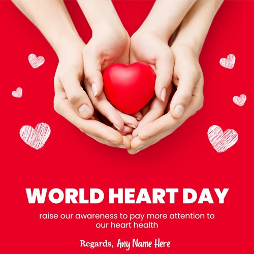 World Heart Day 2023 Greeting Card With Name