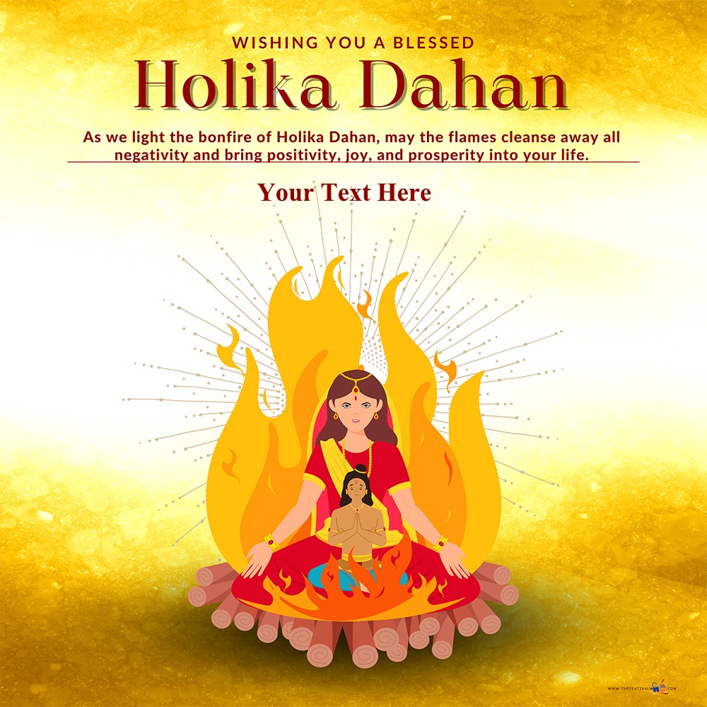 Wishing You Blessed Holika Dahan Images With Name Download