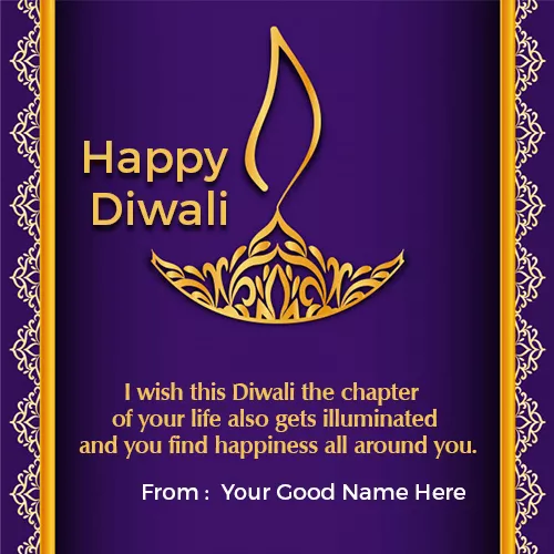 Diwali 2025 Best Wishes Card With Name Editor