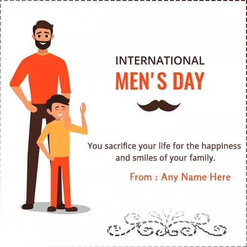 Happy International Mens Day Card With Name Edit