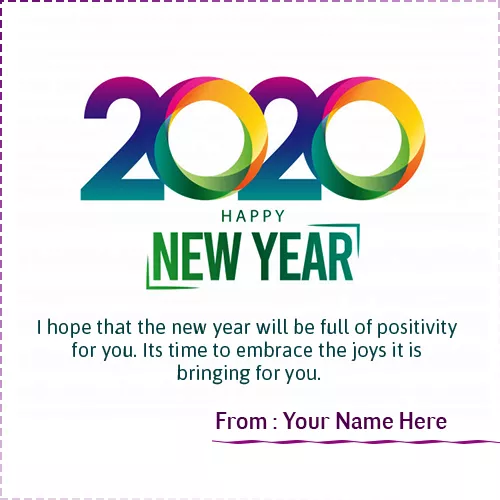 Happy New Year Greeting Card 2021 With Name Edit