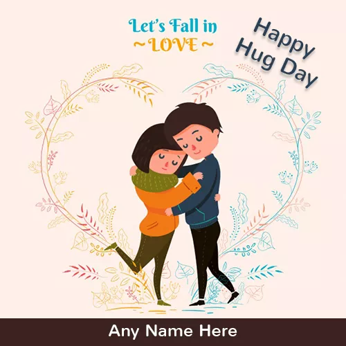 Happy Hug Day 2024 Cartoon Picture With Name
