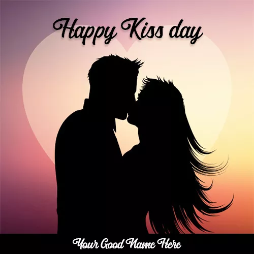 Kiss Day 2024 Romantic Image For GF BF With Name